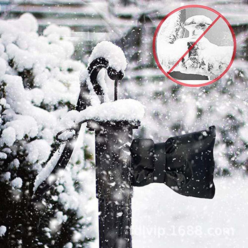 Outdoor Faucet Covers for Winter, Reusable Waterproof Insulated Faucet Socks, Black