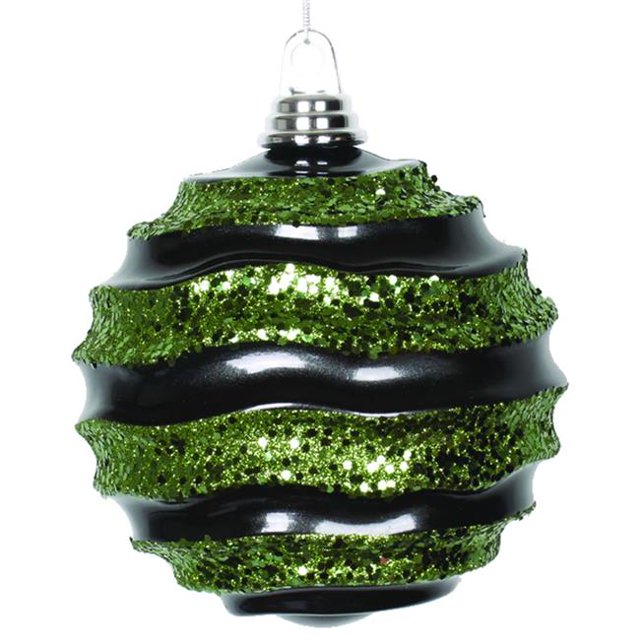 Vickerman M132182 Boule de Bonbons Noir Lime Pailleté - 8 Po.