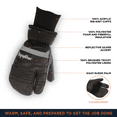 thumbnail image 4 of RefrigiWear Insulated 3-Finger Leather Mitts - Heavy-Duty, Water-Repellent, -30°F Comfort Rating, Durable Cold Weather Work Gloves, 4 of 7