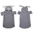 thumbnail image 3 of Disfraces para mascotas, gatos y perros pequeños, ropa con forma de orejas de conejo, abrigados, con capucha para otoño e invierno, gris XS, 3 of 11