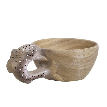 

Hand Carved Wooden Mug Animals Head Image Cup For Travel Outdoor Camping