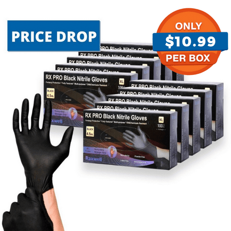

Black Nitrile Gloves - Exam Grade Powder Free (4 Mil)