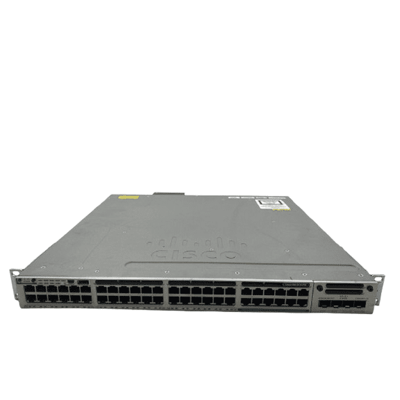 Restored Cisco Catalyst, 48-Port Gigabit, MultiGigabit Switch, PoE+, P/N:WS-C3850-12X48UL-E (Refurbished)