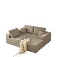 thumbnail image 3 of Spaco 110" Cloud Modular Sectional Sofa, Boneless Couch, 3 Seater with Ottoman & 2 Pillows, Perfect for Indoor as Living Room and Bedroom, Gray, 3 of 14