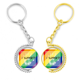 thumbnail image 1 of La bandera de arco iris yo apoyo LGBT Anillo de oro de metal llavero llavero, 1 of 4