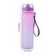 thumbnail image 3 of Botella de agua de plástico de gran capacidad de 800 ml con degradado | Vaso deportivo portátil con correa | Tapa hermética de un solo botón | Para estudiantes, hombres y mujeres, 3 of 5