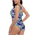 thumbnail image 4 of Sikiie Cute Halloween Print Women One Piece Swimsuits Tummy Control One Shoulder Bathing Suits Ruffle Swimwear, From S to XXL-X-Large, 4 of 6