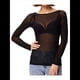 thumbnail image 3 of Tops de de Larga para Mujer, Camisetas Transparentes, Blusa de Encaje para Fiestas y Clubes Nocturnos Negro M, 3 of 10