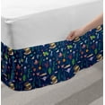 thumbnail image 2 of Aqua Jellyfish Bed Skirt, Demonstration of Underwater Elements Creatures Bubbles Sea Life, Elastic Bedskirt Dust Ruffle Wrap Around for Bedding Decor, 4 Sizes, Night Blue Multicolor, by Ambesonne, 2 of 2