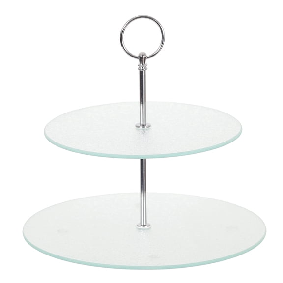 Creative Home Tempered Glass 2-Tier Cupcake Stand Cake Stand Dessert Stand Serving Stand