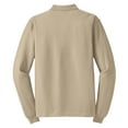 thumbnail image 6 of Yellow Rooster Men's Silk Touch Long Sleeve Polo T-Shirts Stone 5XL, 6 of 6