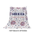 thumbnail image 3 of Dvkptbk flannel blanket Independence Day Blanket Party Blanket Flannel Bed Blanket USA Flag Day Themed Sofa Throw Blanket, 3 of 6