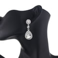 thumbnail image 4 of Ziurtnc 1 Pair Women Shining Rhinestones Drop Earrings Waterdrop Shape Tassel Sparkling Dangle Earrings Jewelry Gift, 4 of 8