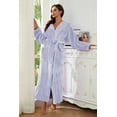 thumbnail image 4 of HEARTNICE Womens Fleece Hooded Robe, Soft Full Length Thick Plush Bathrobe House Coat,(Light Blue,2XL-3XL), 4 of 5