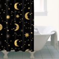 thumbnail image 4 of Black Moon Star Constellation Pattern Shower Curtain 36"x72" ,Bathroom Decorative Shower Curtains Set with 12 Hooks,Modern Waterproof Washable Shower Curtain, 4 of 6