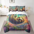 thumbnail image 2 of Feelyou 3D Cute Sloth Bedding Comforter Set 7-Piece, Dreamy Starry Sky King Bedding Sets, Animal Wildlife Bed Sheets, Breathable Room Decor, 2 of 7