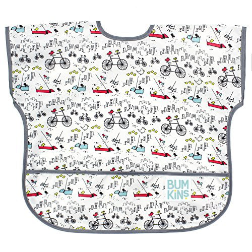 Bumkins Junior Bib Short Sleeve Toddler Bib Waterproof Fabric – Outdoors Smock for Kids 1-3 Years Pack of 1 15x14x16 Inch 