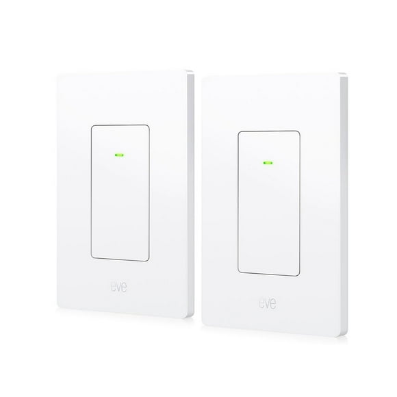 Interruptor de pared inteligente Eve Light Switch (Matter), paquete de 2