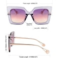 thumbnail image 2 of FEISEDY Oversized Square Pearl Inlay Arm Cat Eye Fashion Sunglasses for Women B2625, 2 of 14