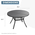 thumbnail image 3 of Vicllax Outdoor Patio Dining Table Dia.41" Slatted Tabletop Metal Frame with Umbrella Hole, Black, 3 of 9