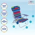 thumbnail image 2 of Rio Beach Lace-up Aluminum Backpack Chair, Red/Blue/Green/Yellow Stripe, 2 of 5