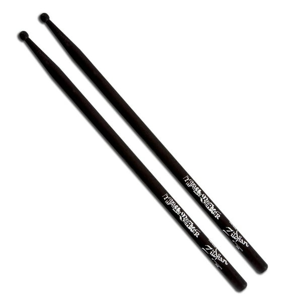Zildjian ASTBLK - Baqueta Signature TRAVIS BARKER, colore negro (Par - 2 unidades), Wood Tip