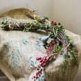 thumbnail image 3 of Faux Wreath Natural Rattan Willow Small Berry in Green and Red 2.5" D Set of 2, 3 of 8