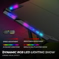 thumbnail image 4 of Gaming Desk with LED Lights, 47 Inch Z Shaped Gamer Desk, Home Game Computer Desk with Carbon Fiber Surface, Ergonomic Office PC Workstation with Cable Management, Black, 4 of 9