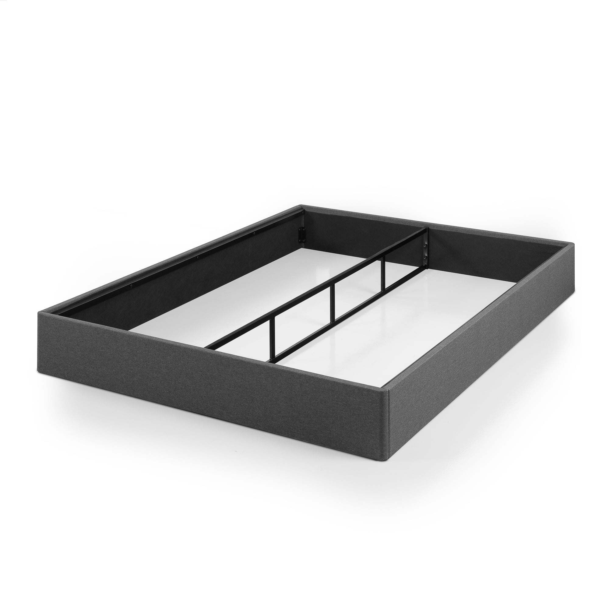 Zinus 9" Upholstered Metal Box Spring with Wood Slats, Mattress Foundation, Full