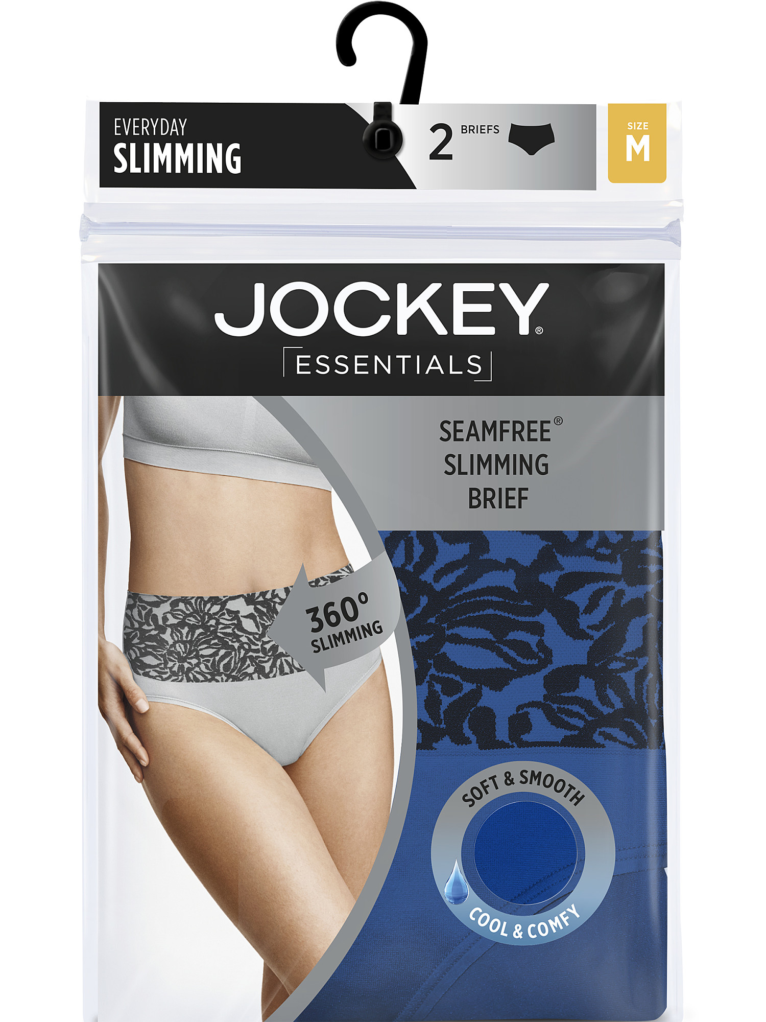 Jockey® Essentials Women's Seamfree® Slimming Brief Panties, Cooling Shapewear, Tummy Smoothing Underwear, Pack of 2, Sizes Small-3XL, 5353