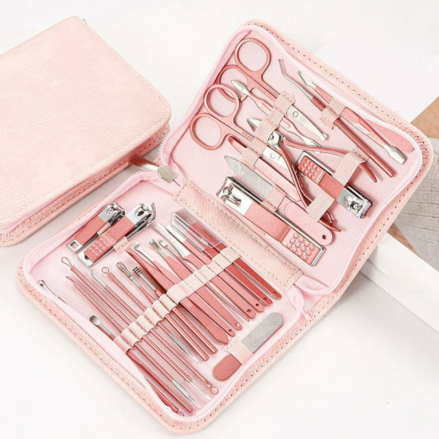 Dvkptbk Nail scissors Manicure Set Nail Clippers Pedicure Kit 30 Pcs Nail Care Tools for Travel Grooming