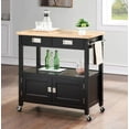 thumbnail image 2 of Radford Engineered Wood Kitchen Cart with Wood Top and Black Base, 2 of 9