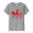 thumbnail image 2 of YEJIMAN Women's Gnome Print Round Neck Short Sleeve T Shirt Top, Gray Oversized Tshirts For Women, Polyester,Spandex Tank Top For Women, 2 of 4