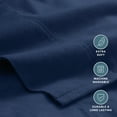 thumbnail image 4 of Bare Home Luxury 100% Cotton Flannel Split King Sheet Set, Deep Pocket, 5-Piece, Dark Blue, 4 of 11
