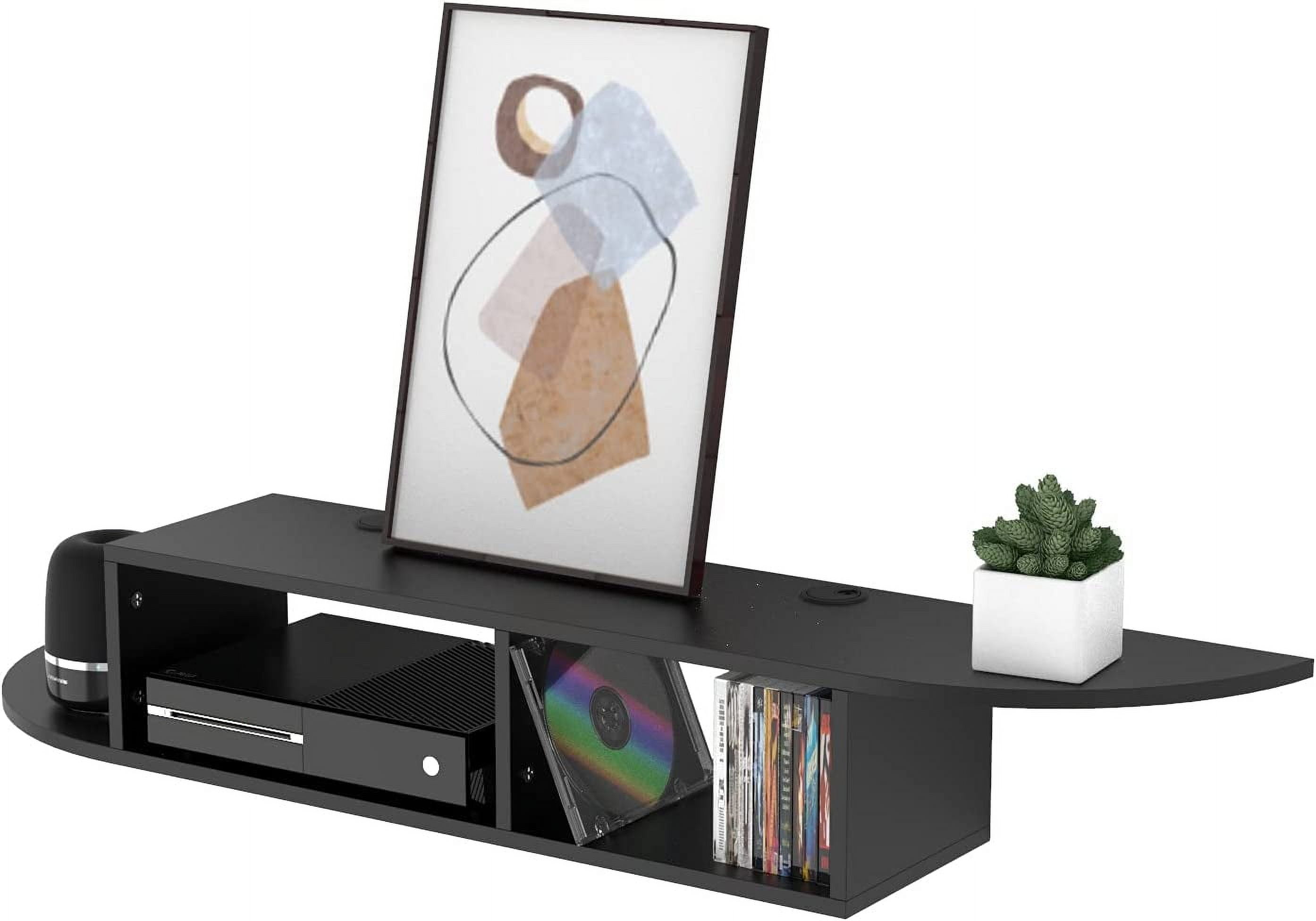 Catrimown Floating TV Stand, Wall Mounted TV Stand for TVs up to 55", Modern Media Console Entertainment Center with Storage, Black