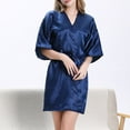 thumbnail image 2 of HBFAGFB Robe de Nuit pour Femme Cardigan à Manches Courtes Peignoir Confortable et Léger Bleu Taille 2TG, 2 of 6