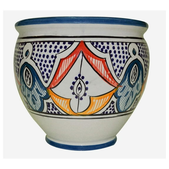 YeSayH Flower Pot Moroccan Spanish Garden Drain Hole Ceramic Planter Handmade