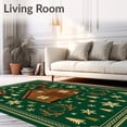 thumbnail image 2 of ODIKA 2'x3' Machine Washable Non-Slip Area Rug, Cabin Snowflake Wreath Traditional Yuletide Floor High Traffic Rug with Pad, Green, 623056, 2 of 8