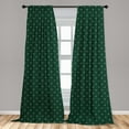 thumbnail image 5 of Ambesonne Fleur De Lis Curtains, Royal Floral Forms, Pair of 28"x84", Hunter and Sage Green, 5 of 5