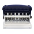 thumbnail image 1 of 6 Hole Handheld Metal Hole Puncher 5 Sheets Capacity Loose Leaf Paper Puncher with Positioning Ruler for A4 A5 B5, 1 of 7
