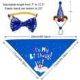thumbnail image 3 of Dog Birthday Party Supplies, Dog Birthday Bandana Hat Bow Set for Dogs and Cats Blue XS, 3 of 6