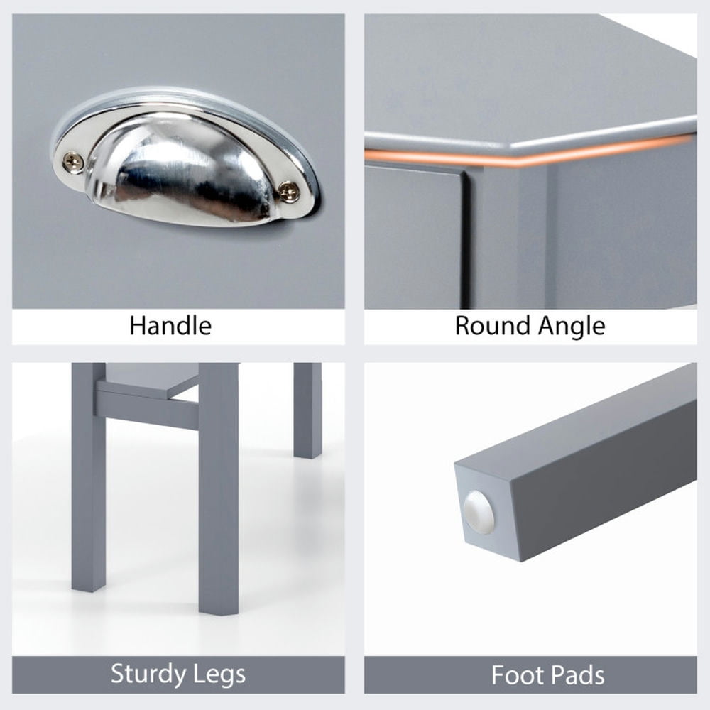 Demi Bonn Corner Wooden Piece Laptop Computer Desk, Small Home Office Desk Study Writing Table, White