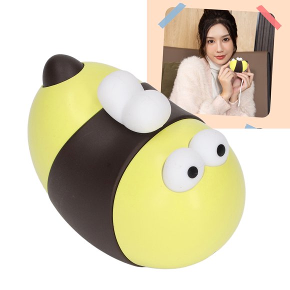 Mini Hand Warmer, Bee Style 1800Ah Battery 2 Temp Modes Plastic Cement USB Rechargeable Hand Warmer for Home Yellow