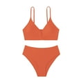thumbnail image 2 of CYRBOKO Girls Bikinis Swimsuits, Summer Spaghetti Straps 2 Pieces Vacation Swimsuit Set Orange Size 10-11 T, 2 of 7