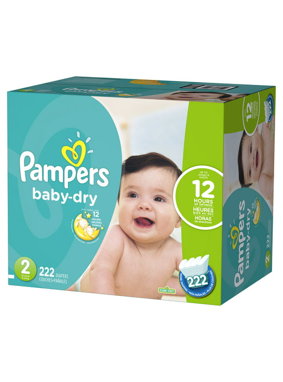 Pampers Baby-Dry Diapers Size 2 222 Count