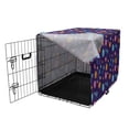 thumbnail image 3 of Space Dog Crate Cover, Design of Colorful Circular Planets Cosmic Items, Easy to Use Pet Kennel Cover for Medium Large Dogs, 35" x 23" x 27", Indigo Multicolor, by Ambesonne, 3 of 6