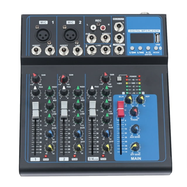 FETCOI Professional 4Channel USB Mini Studio Audio Mixer Board BT
