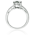 thumbnail image 3 of 925 Sterling Silver Diamond Green Quartz Ring Gemstone Band, 3 of 10