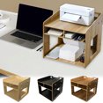 thumbnail image 1 of Armario organizador de escritorio de madera | Estantería de escritorio para material de oficina, beige o marrón | Estantería para encimeras que ahorra espacio, 11x10,8x10,4 pulgadas, contiene, 1 of 6