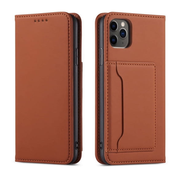 Suitable For iPhone14 Pro Mobile Phone Leather Case Skin Card Protective Cover Brown